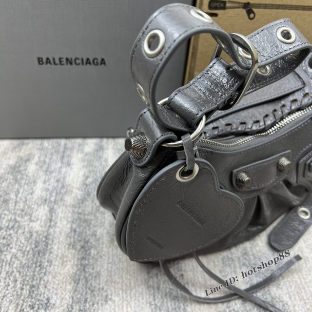 Balenciaga專櫃爆款Le Cagole半月牙腋下包餃子包 巴黎世家經典小號爆裂黑鱷金機車包 fyj1079